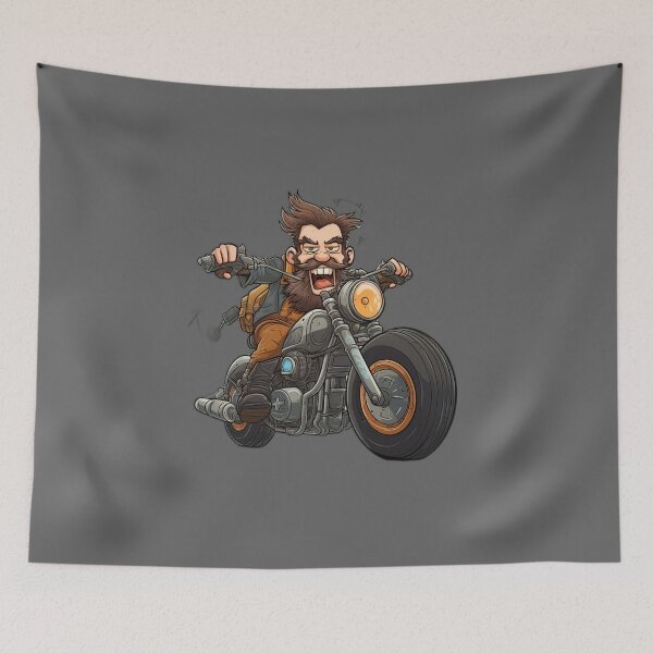 Item preview, Cartoon motorcycle rider designed and sold by BandA-Merch.
