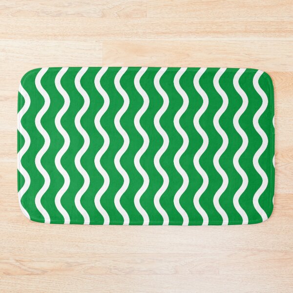 Item preview, Green White Wavy Nigeria Color English Language Abstract Rhythmic Abuja West Africa Pattern designed and sold by PenguinForests.