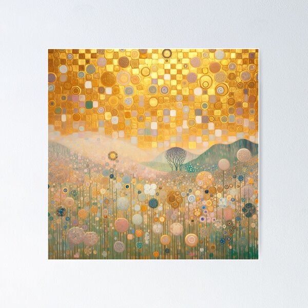 Aperçu de l'œuvre Jardin de fleurs d'or Gustav Klimt créée et vendue par maniacfitness.