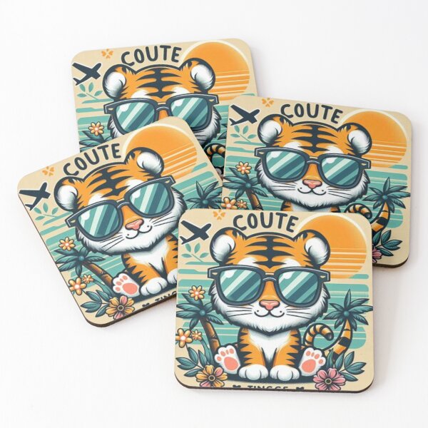 Item preview, "Tiger with sunglasses":Cute Tiger that is Wearing Sunglasses designed and sold by Obinne.