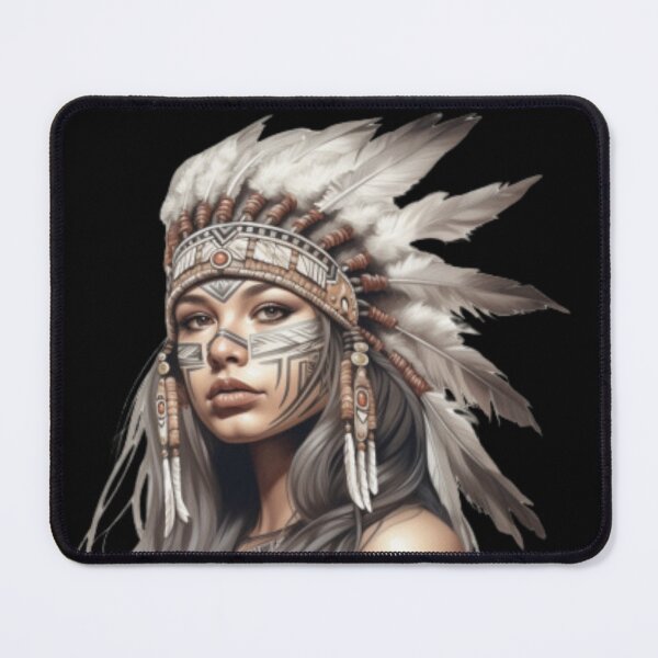 Item preview, Young Native American woman in tribal outfit and makeup designed and sold by cristina1001.