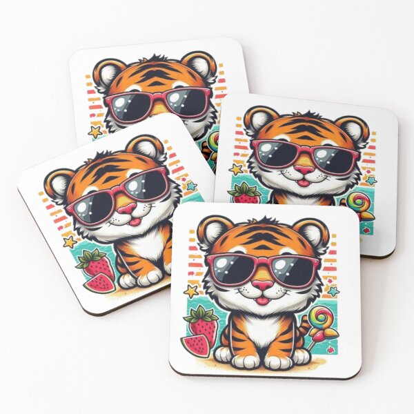 Item preview, "Tiger with sunglasses":Cute Tiger that is Wearing Sunglasses designed and sold by Obinne.
