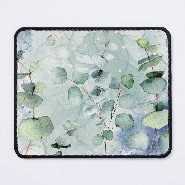 Item preview, Watercolor Eucalyptus with golden sparkles  designed and sold by DreamingDuck.