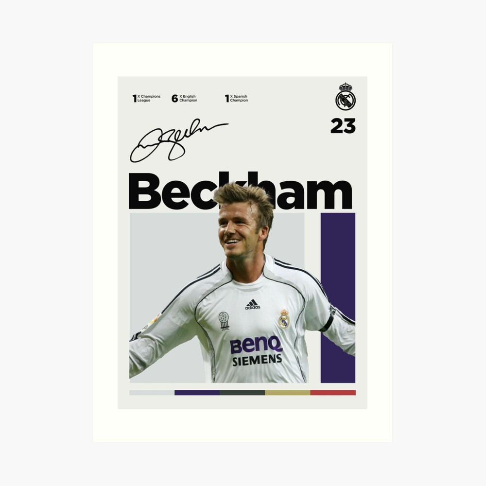 Photo signée David Beckham, Angleterre, impression de cadeaux