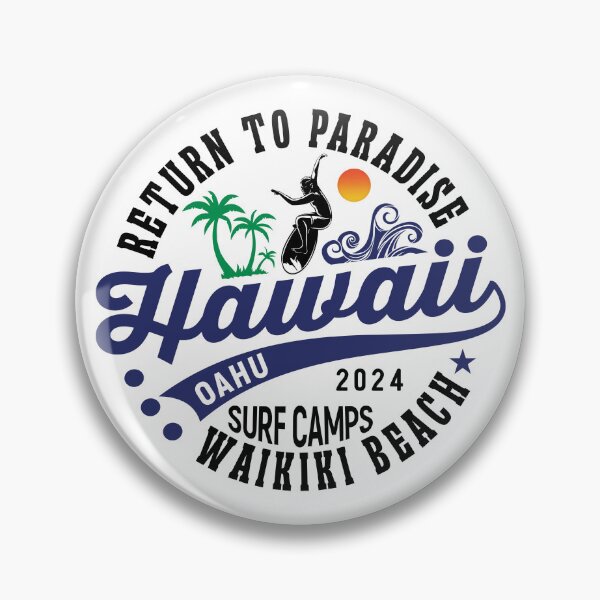 Item preview, Waikiki Beach Oahu - Hawaii Surf Camps designed and sold by eclecTEEq.