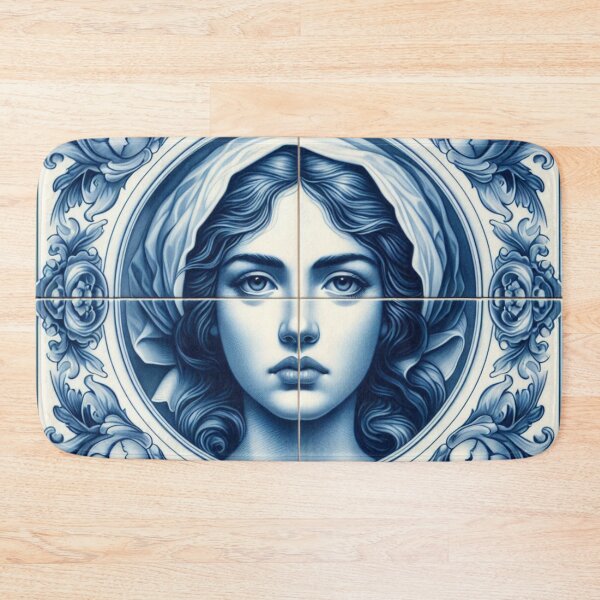 Item preview, Delft Tile With Woman Face No.3 designed and sold by ArtNook777.