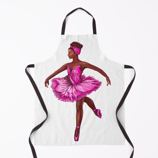 Item preview, Ballet dancer in pink tutu and pointe shoes cute African American ballerina designed and sold by Artonmytee.