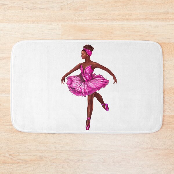 Item preview, Ballet dancer in pink tutu and pointe shoes cute African American ballerina designed and sold by Artonmytee.