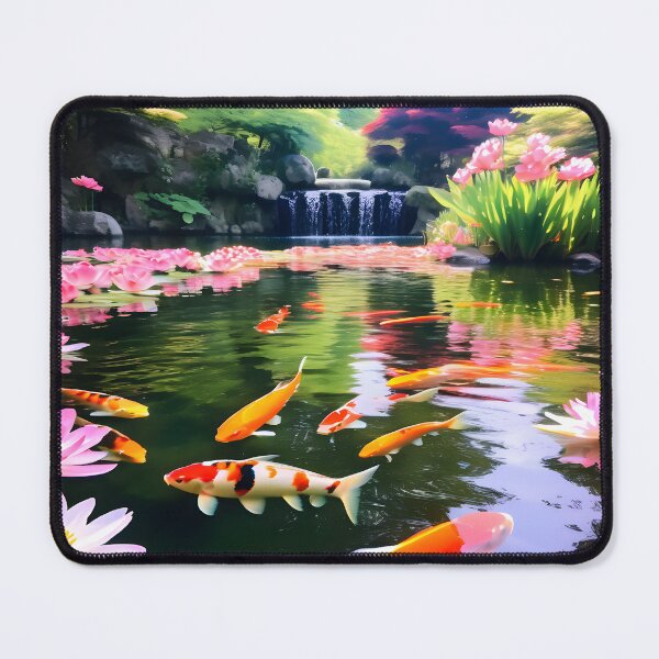 Item preview, Beautiful koi fishes in a beautiful pond designed and sold by Wilson2024.