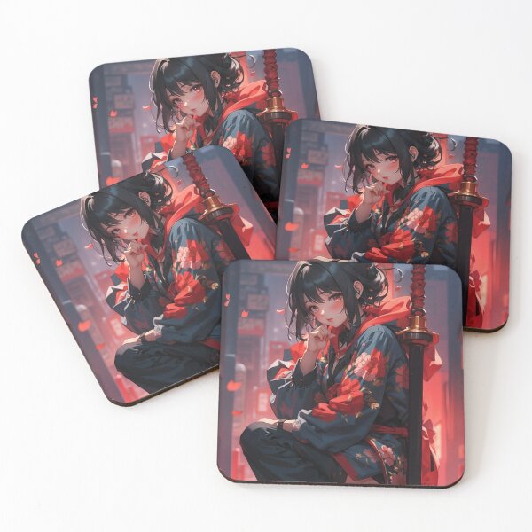 Item preview, samurai anime girl with sword designed and sold by ShiroStore.