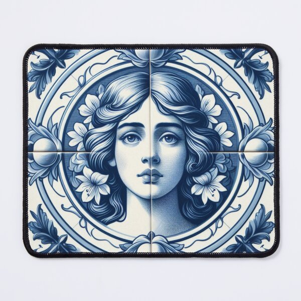 Item preview, Delft Tile With Woman Face No.4 designed and sold by ArtNook777.