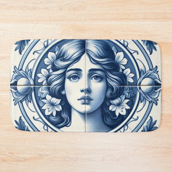 Item preview, Delft Tile With Woman Face No.4 designed and sold by ArtNook777.