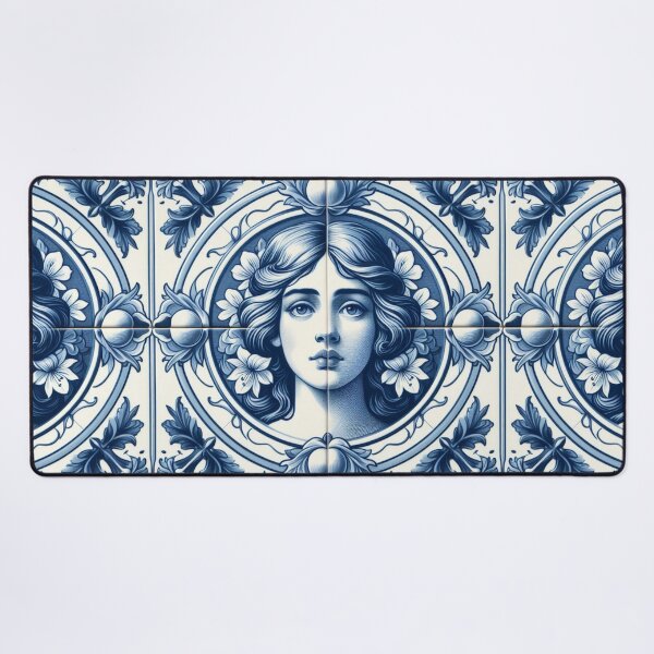 Item preview, Delft Tile With Woman Face No.4 designed and sold by ArtNook777.