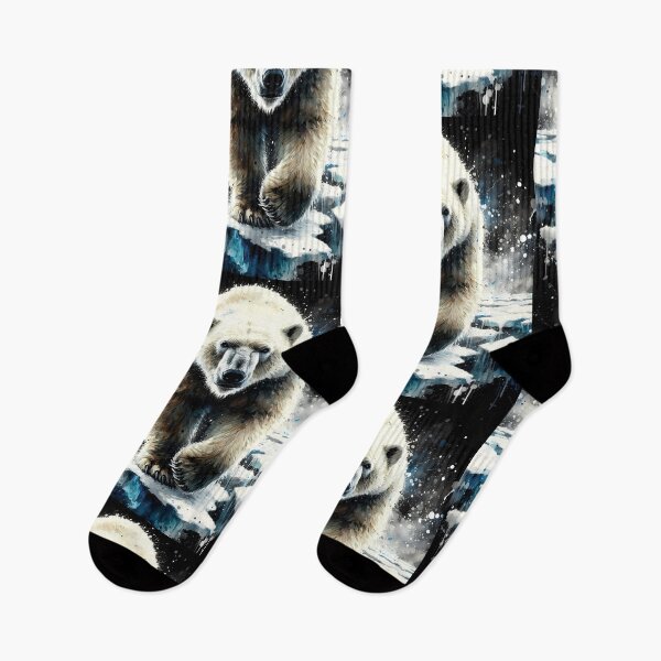 Item preview, Majestic Polar Bear Inked Art - Stunning Ice and Snow Wildlife Illustration designed and sold by ByteyCreatives.
