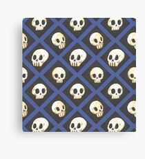 Tiling Skulls 4/4 - Blue Canvas Print