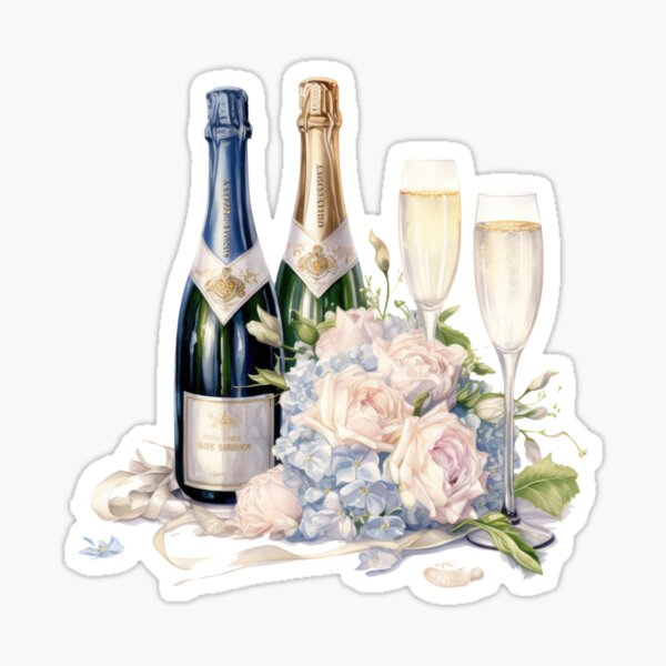 Artikel-Vorschau von Hochzeitswein mit Blumen, designt und verkauft von ArtemisDesignss.