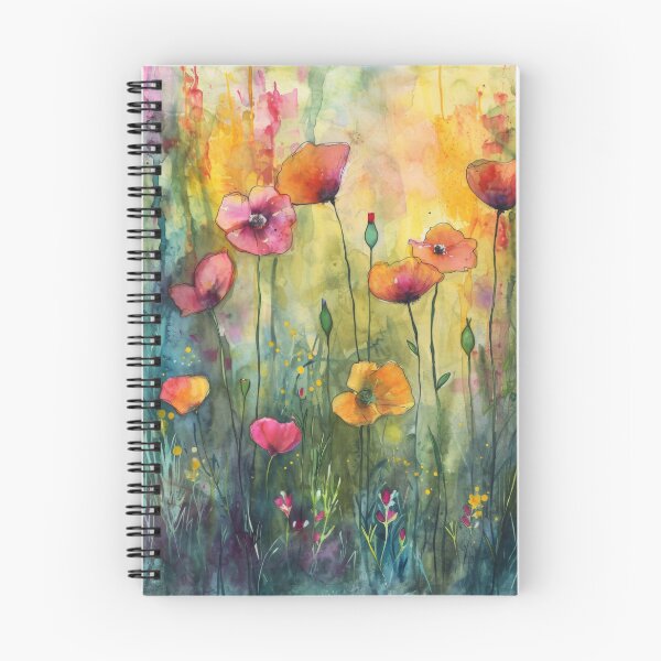Item preview, Watercolor flowers, poppies in breeze designed and sold by Plant-shop.