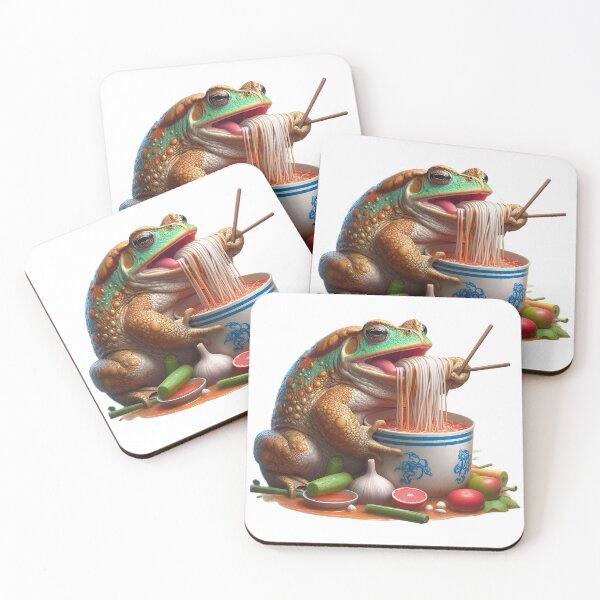 Item preview, A Greedy Frog Eats Noodle Soup designed and sold by KaraTeProject.