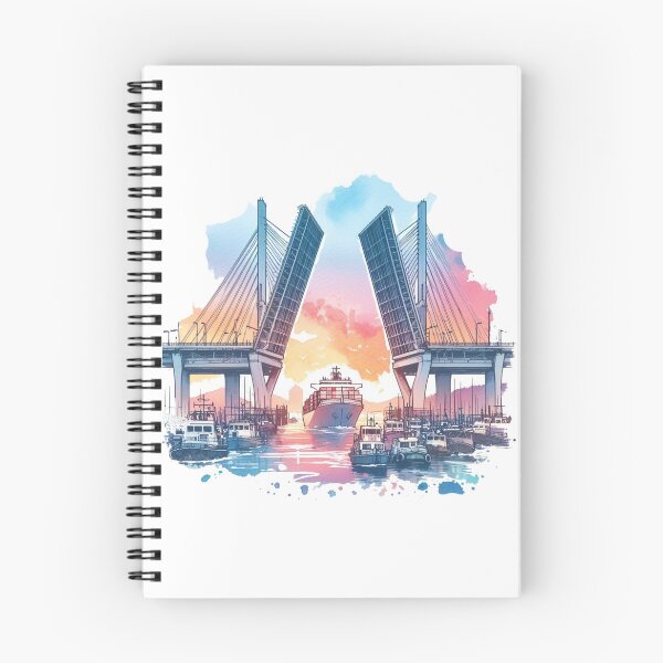 Item preview, The central section of Busan's Yeongdo Bridge opens, rising to a height, while large vessels pass beneath – a striking spectacle." designed and sold by PaintMeWorld.