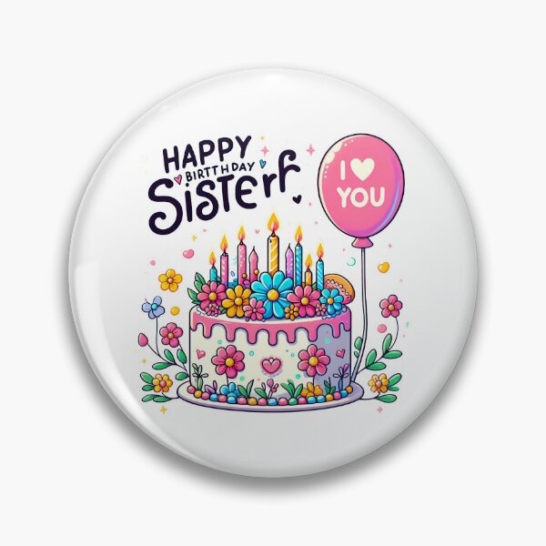 Item preview, Birthday Cake Balloon Happy Birthday Sister designed and sold by SimpleP.