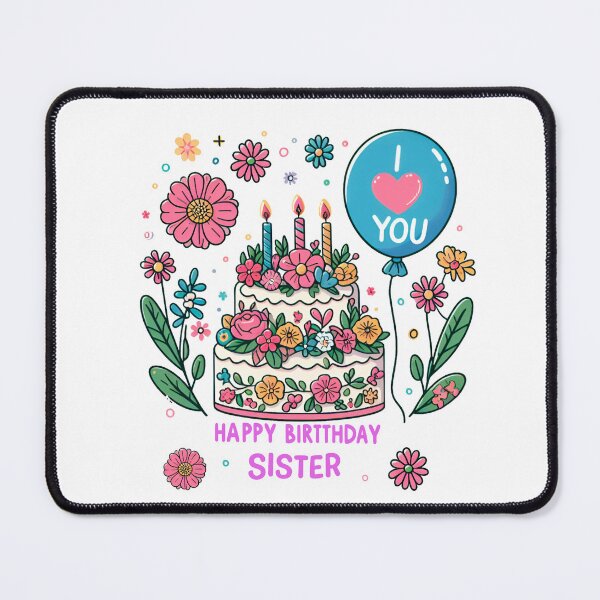 Item preview, Happy Birthday Cake Balloon Happy Birthday Sister designed and sold by SimpleP.