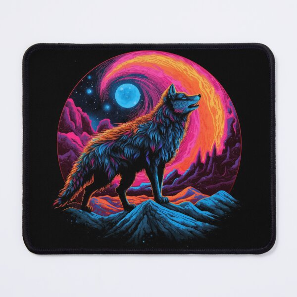 Item preview, Retro Futuristic Wolf howling designed and sold by MKDSN.