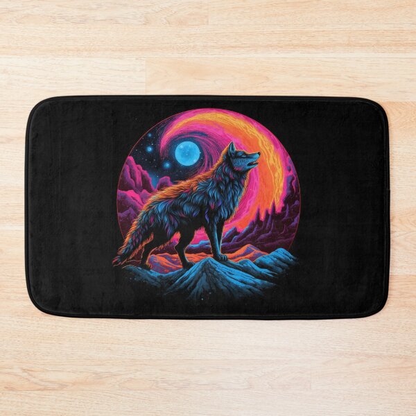 Item preview, Retro Futuristic Wolf howling designed and sold by MKDSN.