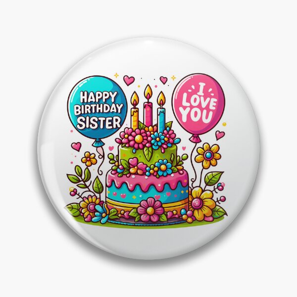 Item preview, Happy Birthday Sister Cake Balloon Happy Birthday designed and sold by SimpleP.