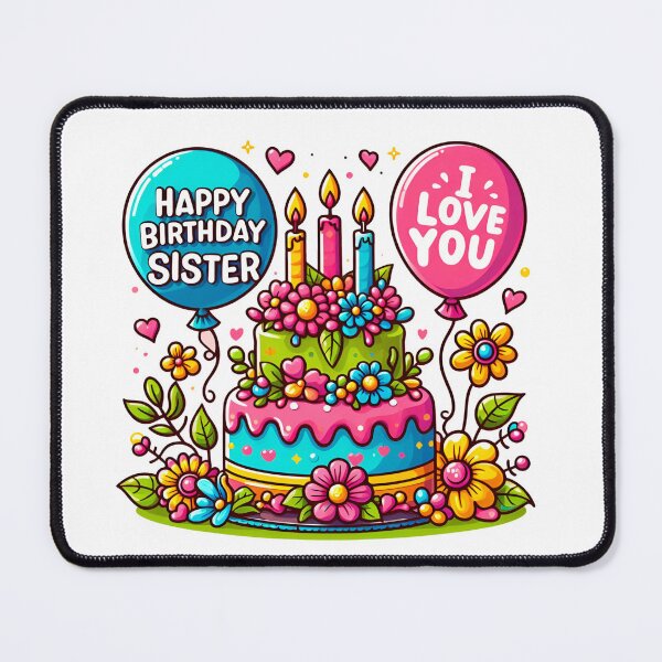 Item preview, Happy Birthday Sister Cake Balloon Happy Birthday designed and sold by SimpleP.