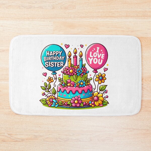 Item preview, Happy Birthday Sister Cake Balloon Happy Birthday designed and sold by SimpleP.