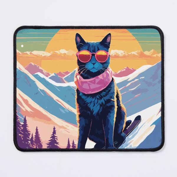 Item preview,  Cat Skiing in Round Glasses designed and sold by printmala.