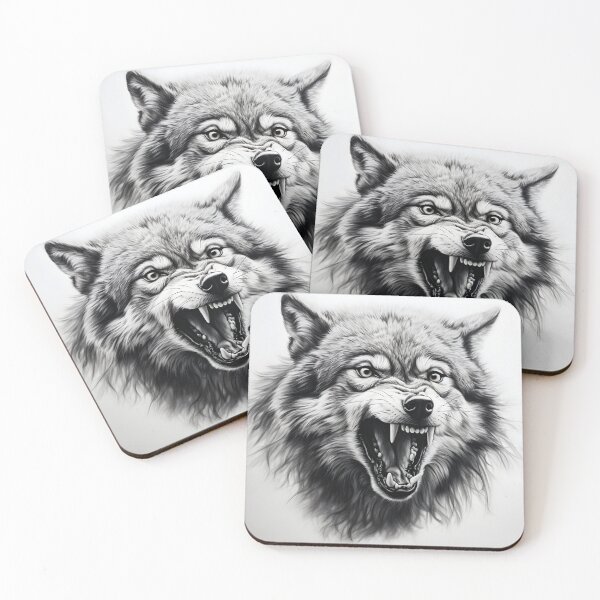 Item preview, Black and white Wolf pencil drawing  designed and sold by Pencil-Art.