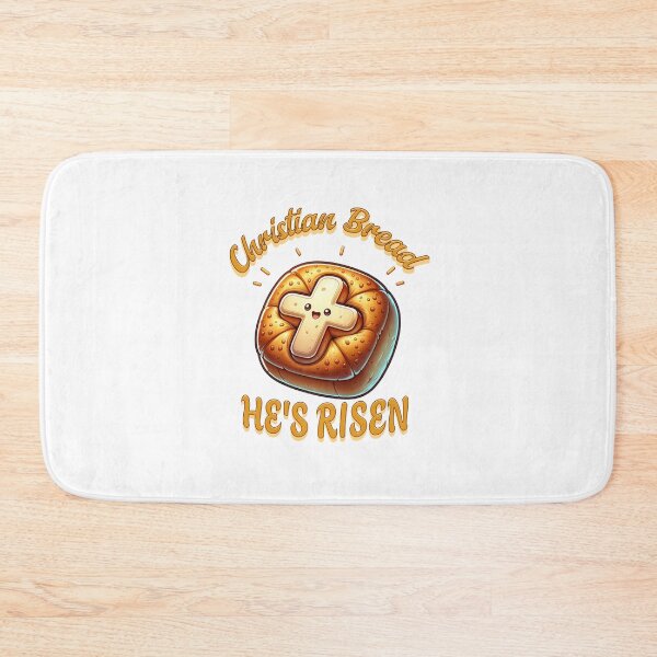 Item preview, Christian bread he's risen, kawaii bread with a Christian cross in the middle designed and sold by BritishDelights.
