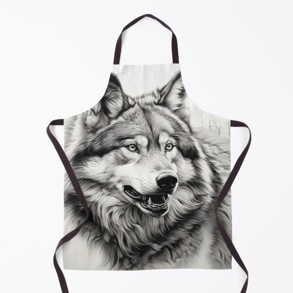 Item preview, Black and white Wolf pencil drawing designed and sold by Pencil-Art.