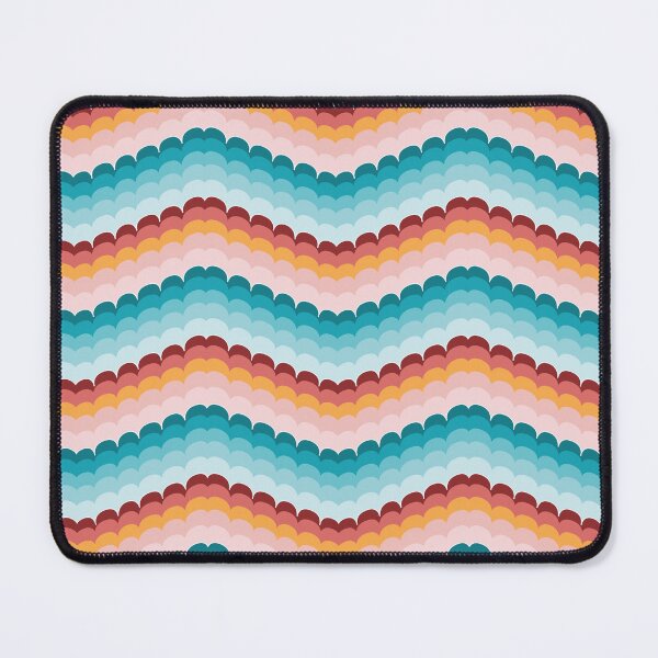 Aperçu de l'œuvre Bargello vagues de pétoncles corail turquoise créée et vendue par colorofmagic.