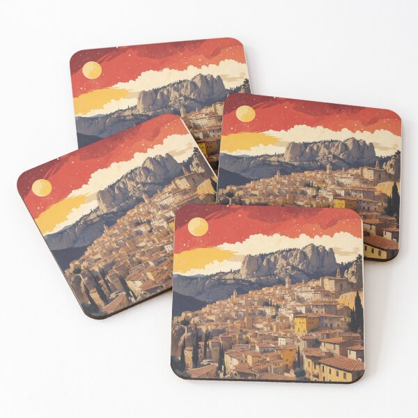 Item preview, Cuenca Spain Starry night and Moon Tourism Vintage Poster 2 designed and sold by TravelersGems.