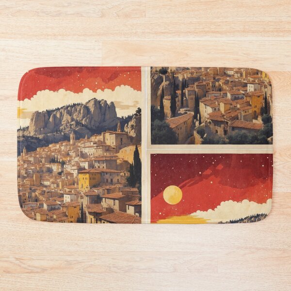 Item preview, Cuenca Spain Starry night and Moon Tourism Vintage Poster 2 designed and sold by TravelersGems.