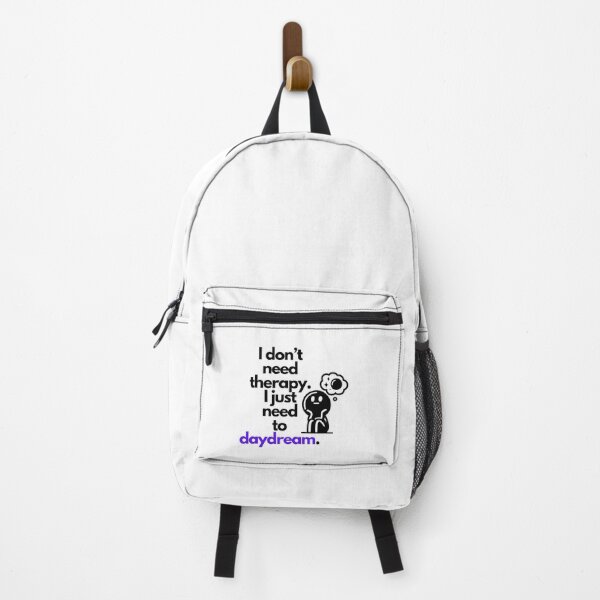 Item preview, "I don't need therapy. I just need to daydream." featuring a cartoon figure lost in thought - Cute design on designed and sold by ExtraMessages.