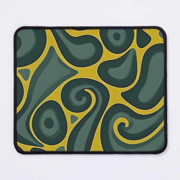 Item preview, Mid Century Modern Liquid Swirl,  Green, Yellow  #3 designed and sold by Prints and Lifestyle.