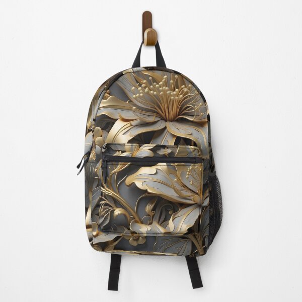 Item preview, Flowers - lilies in gray and gold - 3D relief #45 designed and sold by GoldenEraArt.