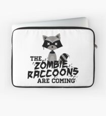 Funny Cute Distressed Zombie Raccoons Are Coming Pun Sayings Laptop Sleeve