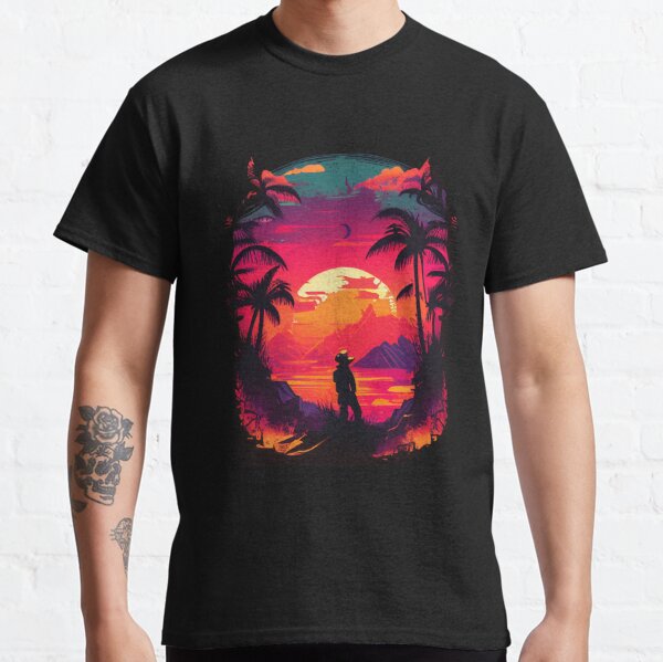 Horizon Wanderer - A Tropical Sunset Adventure Classic T-Shirt