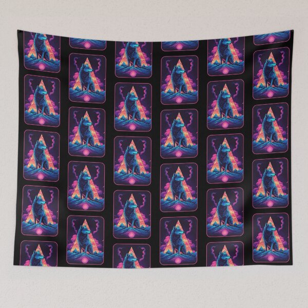 Item preview, Retro Futuristic Angry Wolf Design designed and sold by MKDSN.