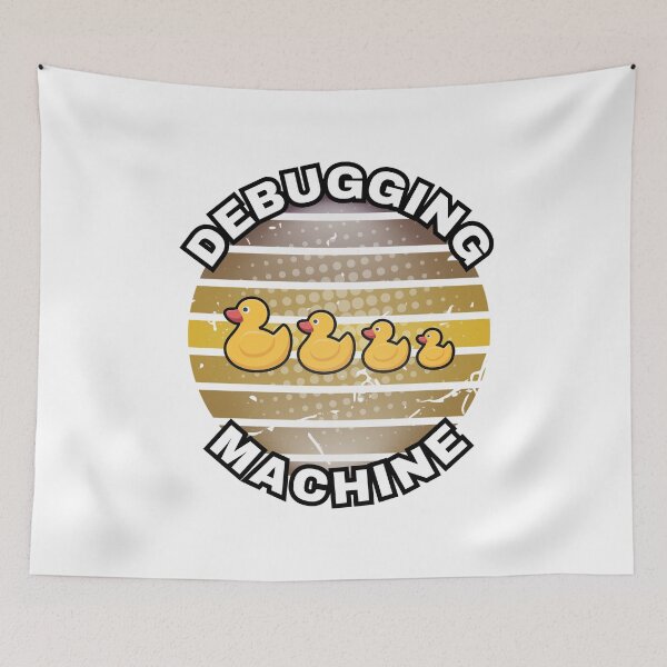 Item preview, Debugging Machine - rubber duck debugging with a well-listening little yellow ducks. designed and sold by Kubala.