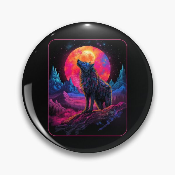 Item preview, Retro Futuristic Wolf Howling designed and sold by MKDSN.