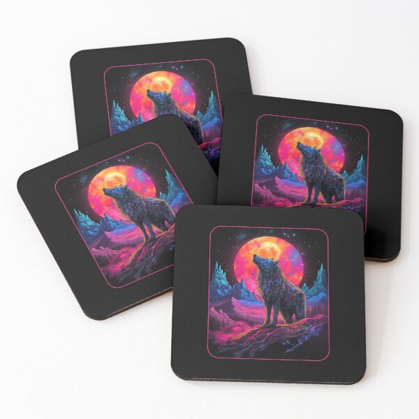 Item preview, Retro Futuristic Wolf Howling designed and sold by MKDSN.