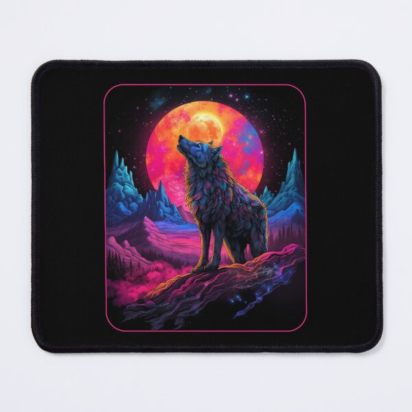 Item preview, Retro Futuristic Wolf Howling designed and sold by MKDSN.