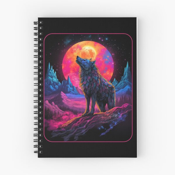 Item preview, Retro Futuristic Wolf Howling designed and sold by MKDSN.