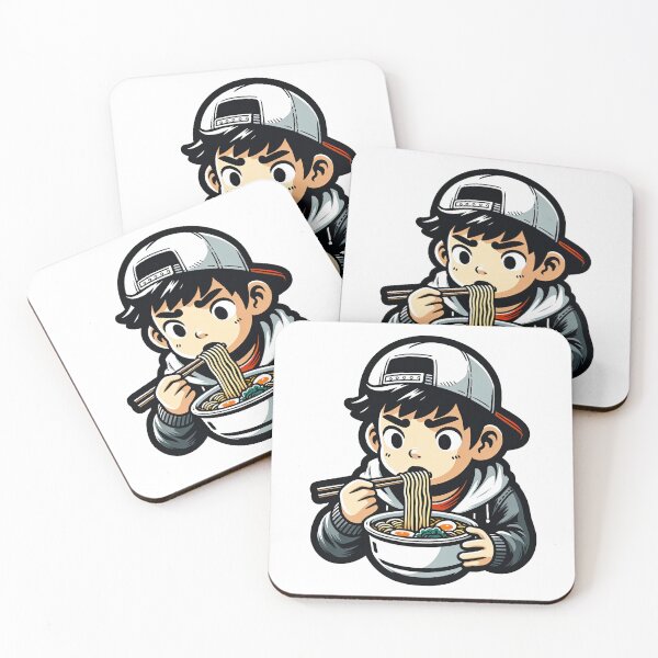 Item preview, kid eating ramen noodles designed and sold by rizaldz.