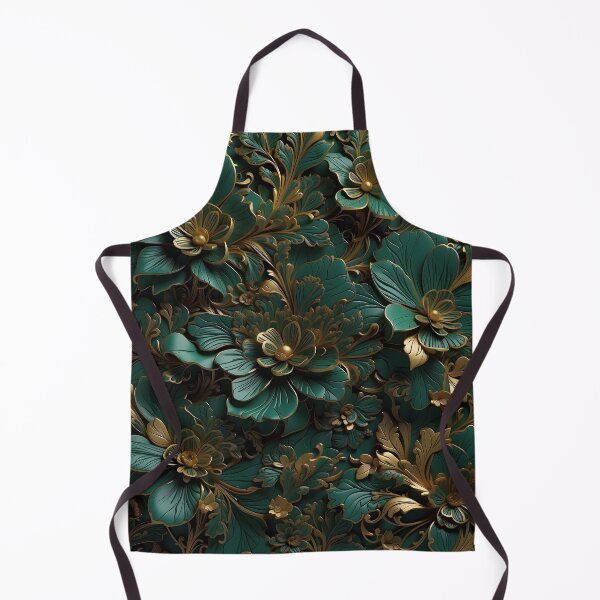 Item preview, Flowers in dark green and gold - 3D relief pattern #47 designed and sold by GoldenEraArt.